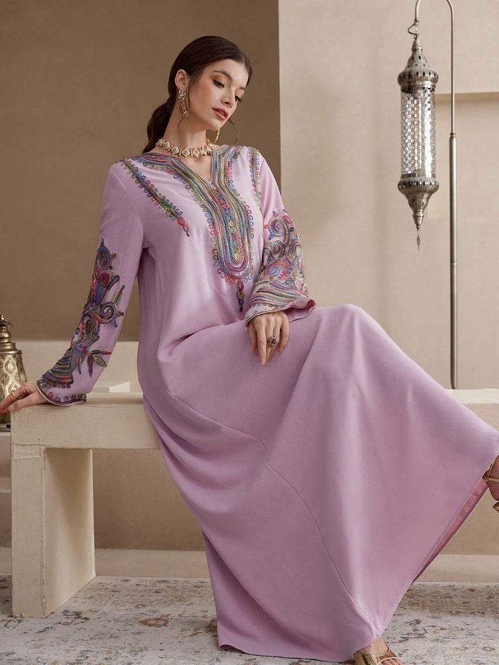 Set caftan și jalabiya SHEIN, roz