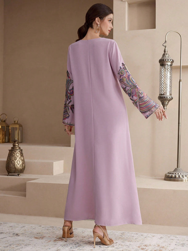 Set caftan și jalabiya SHEIN, roz