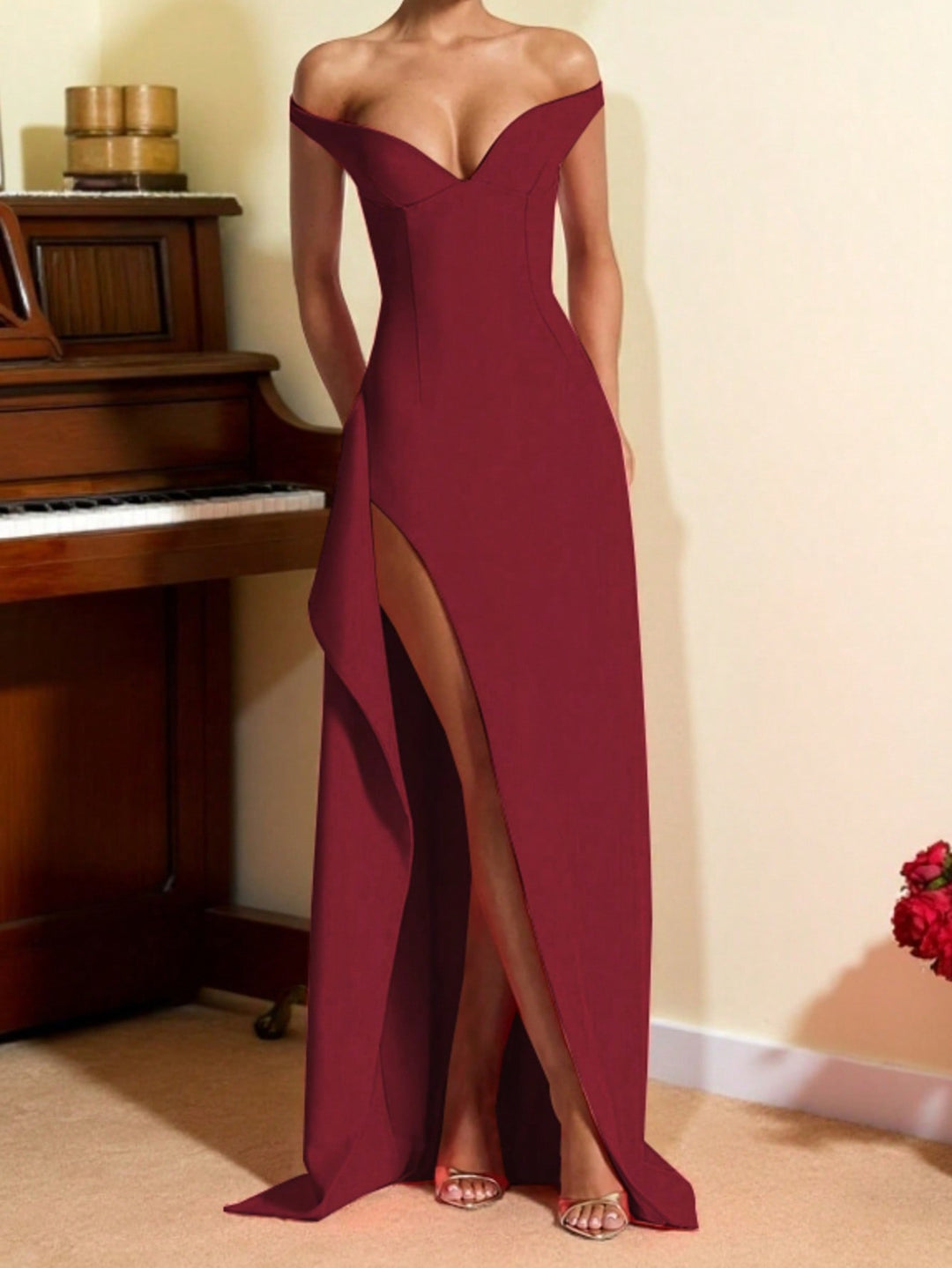 Rochie maxi SHEIN, vișiniu