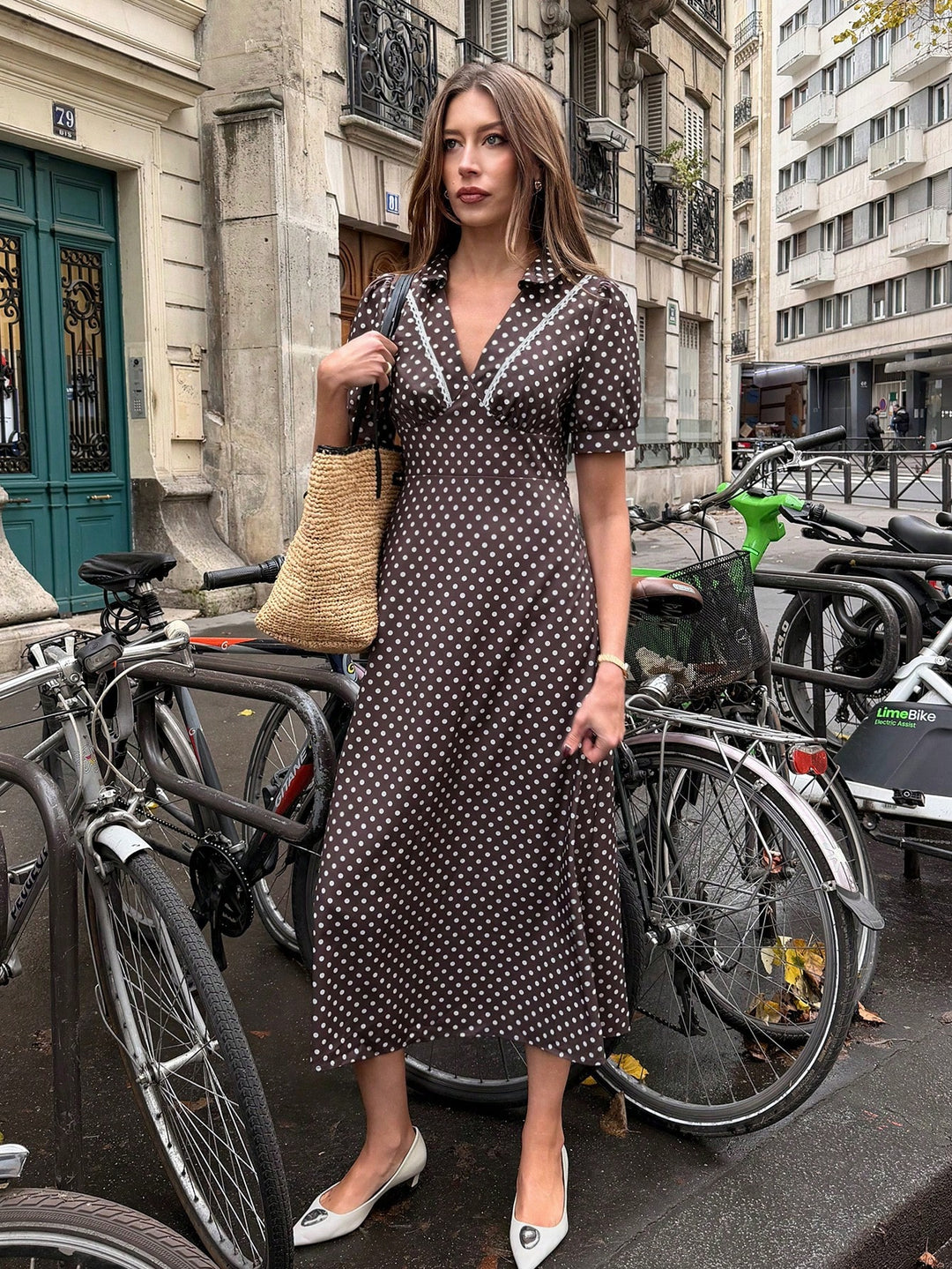 Rochie midi SHEIN, maro