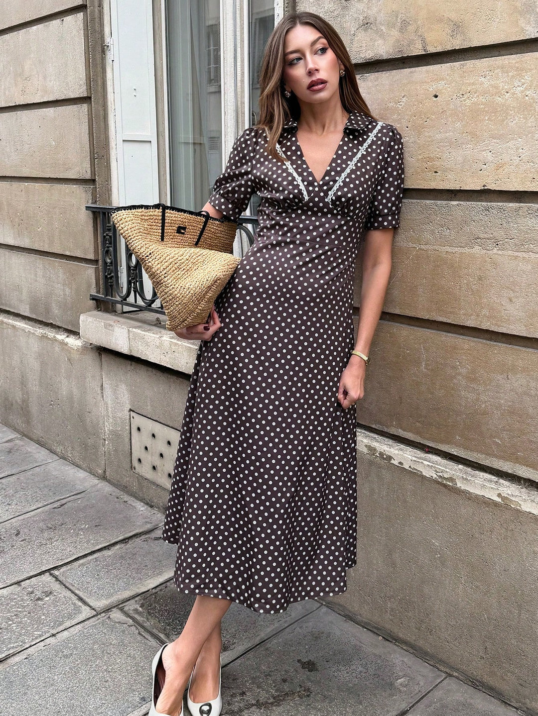 Rochie midi SHEIN, maro