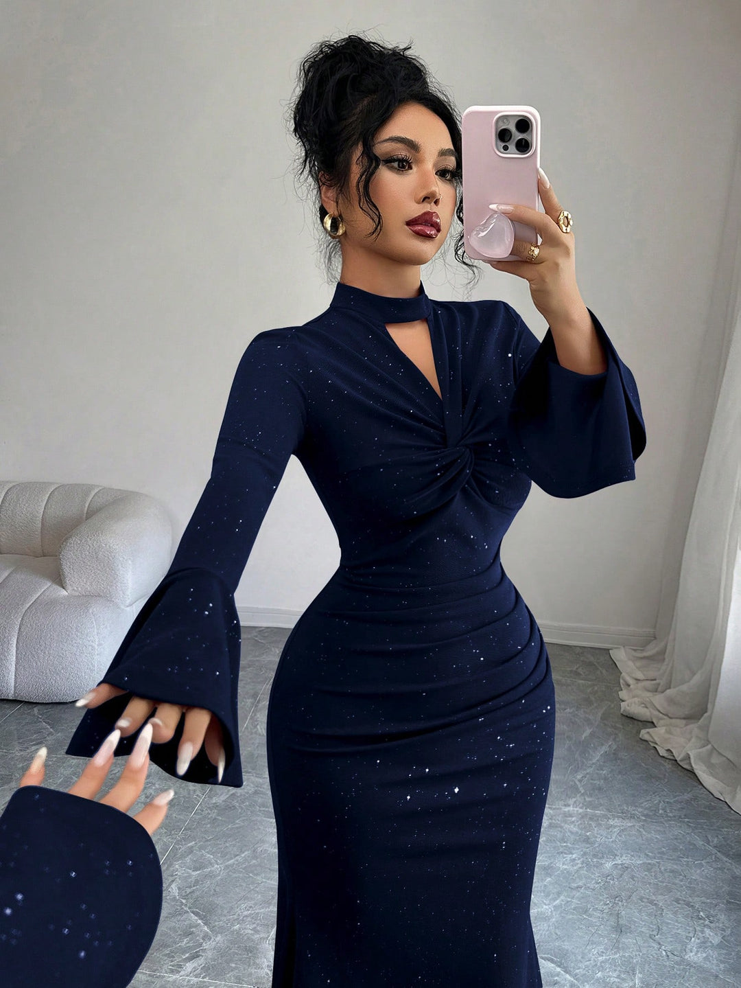 Rochie maxi SHEIN, albastru