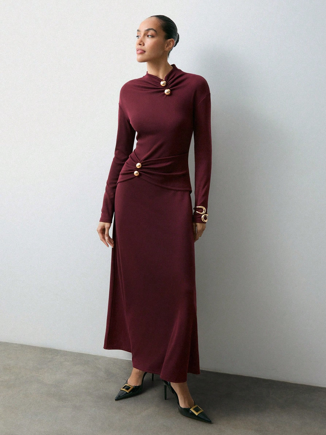Rochie maxi SHEIN, vișiniu