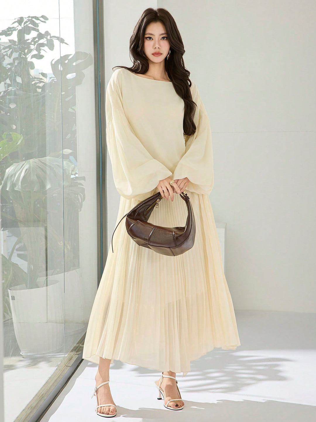 Rochie maxi SHEIN, bej