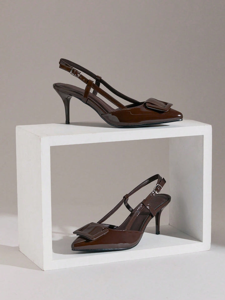 Pantofi cu toc SHEIN, maro