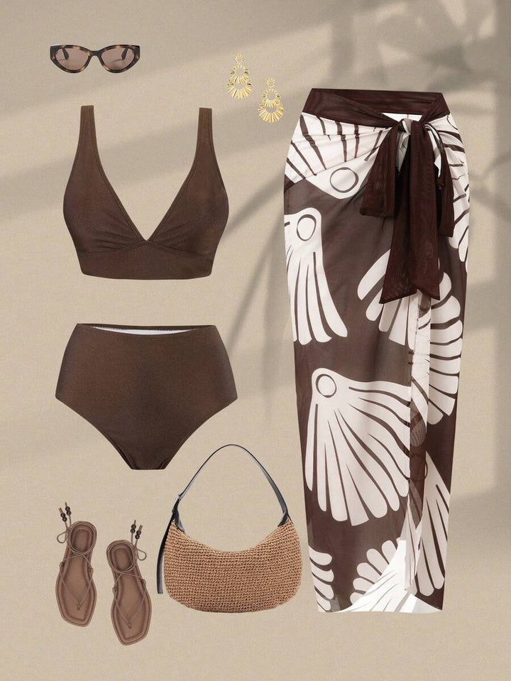 Set costum de baie SHEIN, mix culori