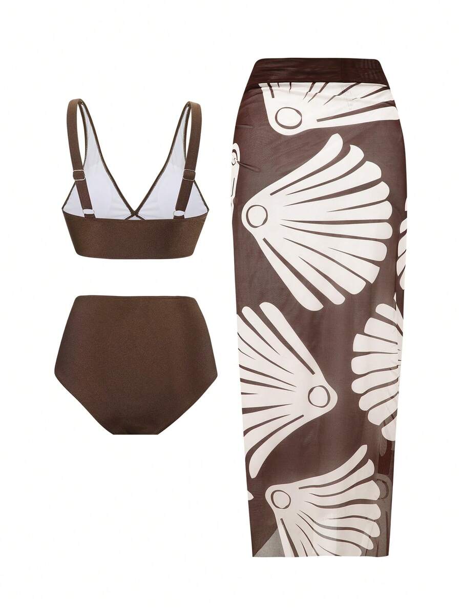 Set costum de baie SHEIN, mix culori