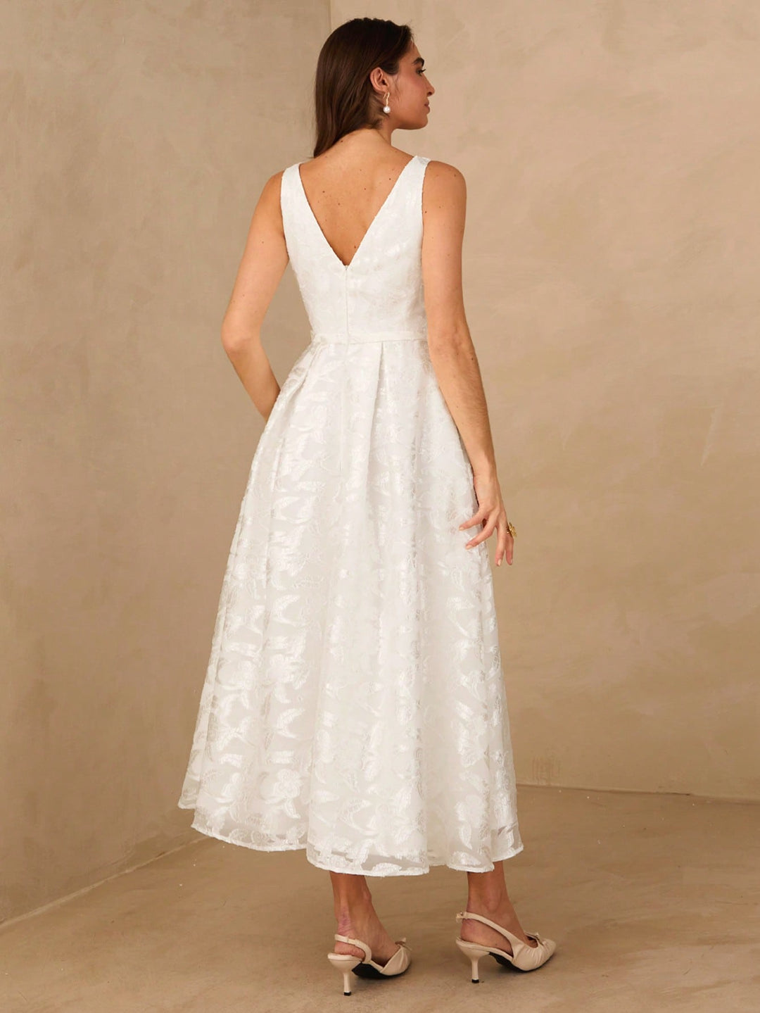 Rochie midi SHEIN, alb