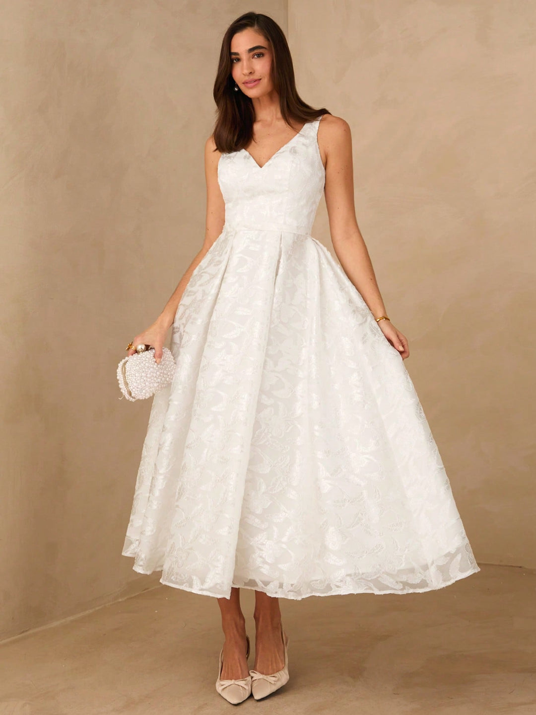 Rochie midi SHEIN, alb