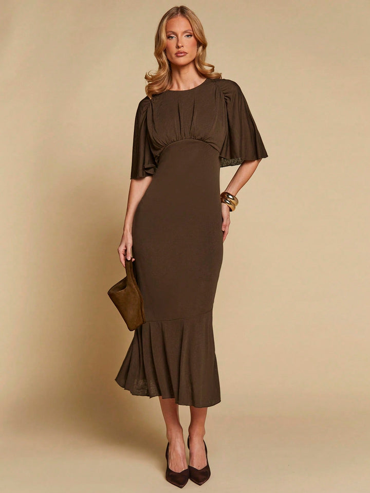 Rochie midi SHEIN, maro