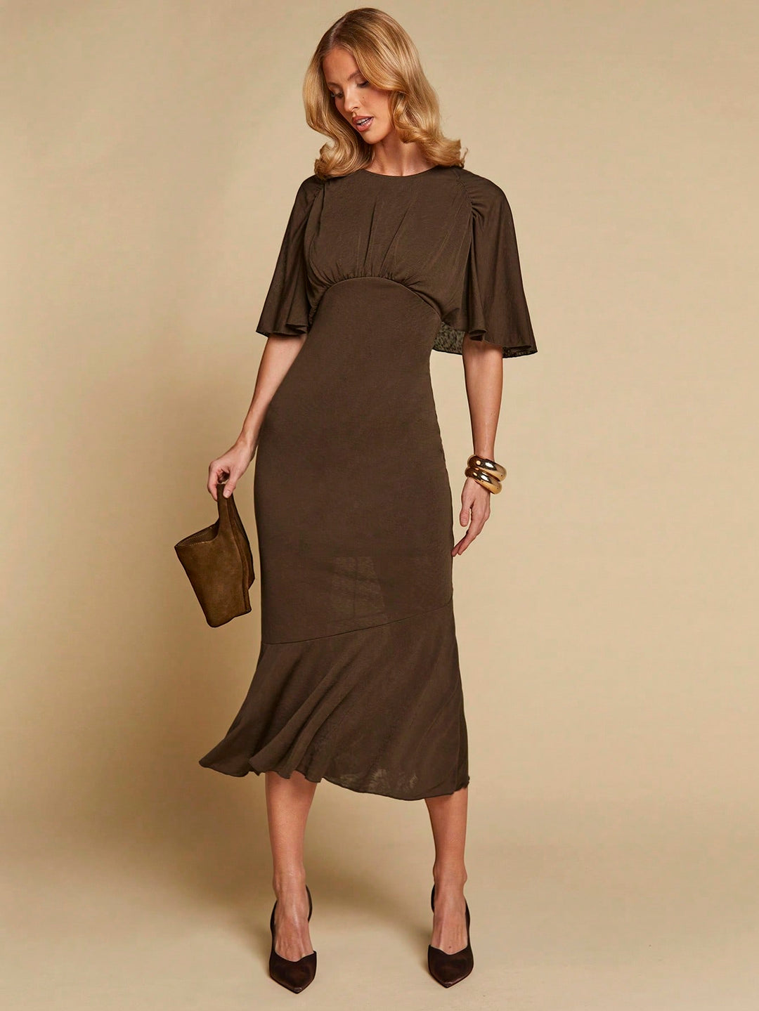 Rochie midi SHEIN, maro