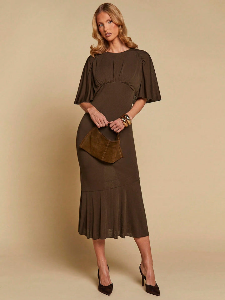 Rochie midi SHEIN, maro