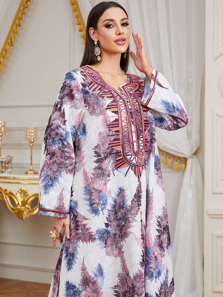 Set caftan și jalabiya SHEIN, mov