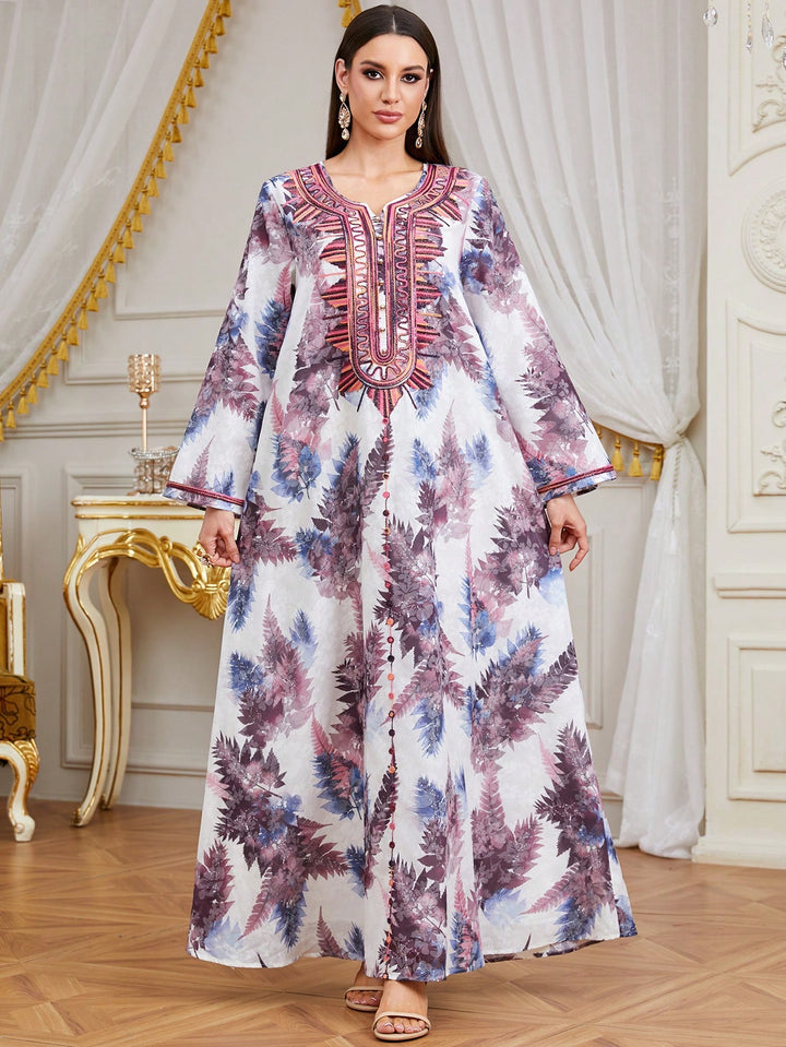 Set caftan și jalabiya SHEIN, mov