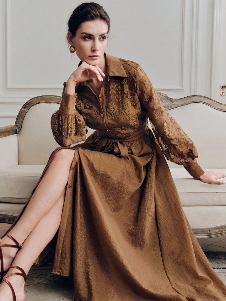 Rochie maxi SHEIN, maro