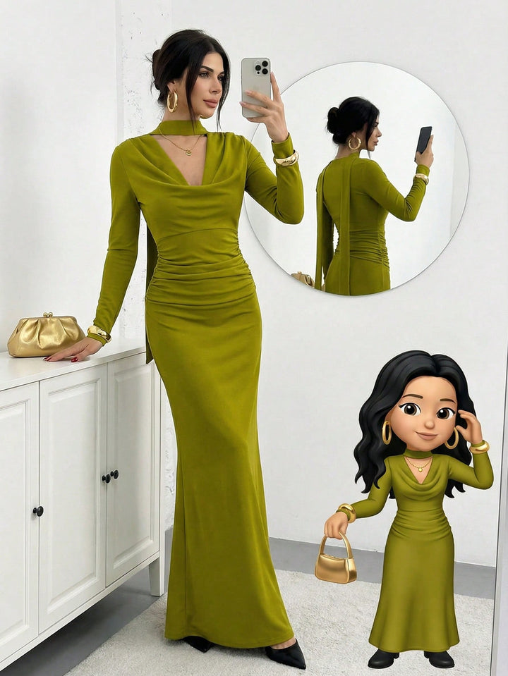 Rochie maxi SHEIN, verde