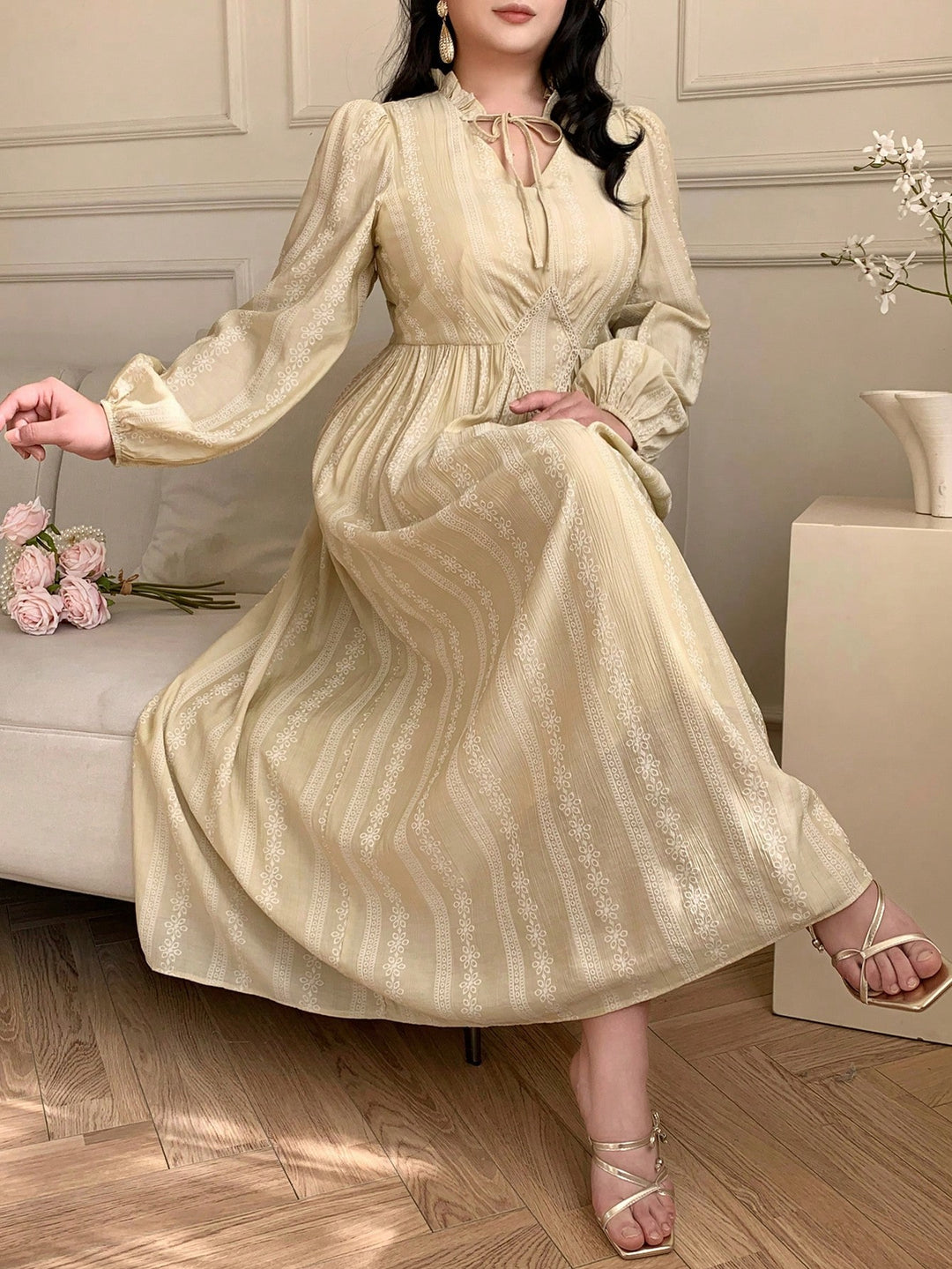 Rochie maxi SHEIN, bej