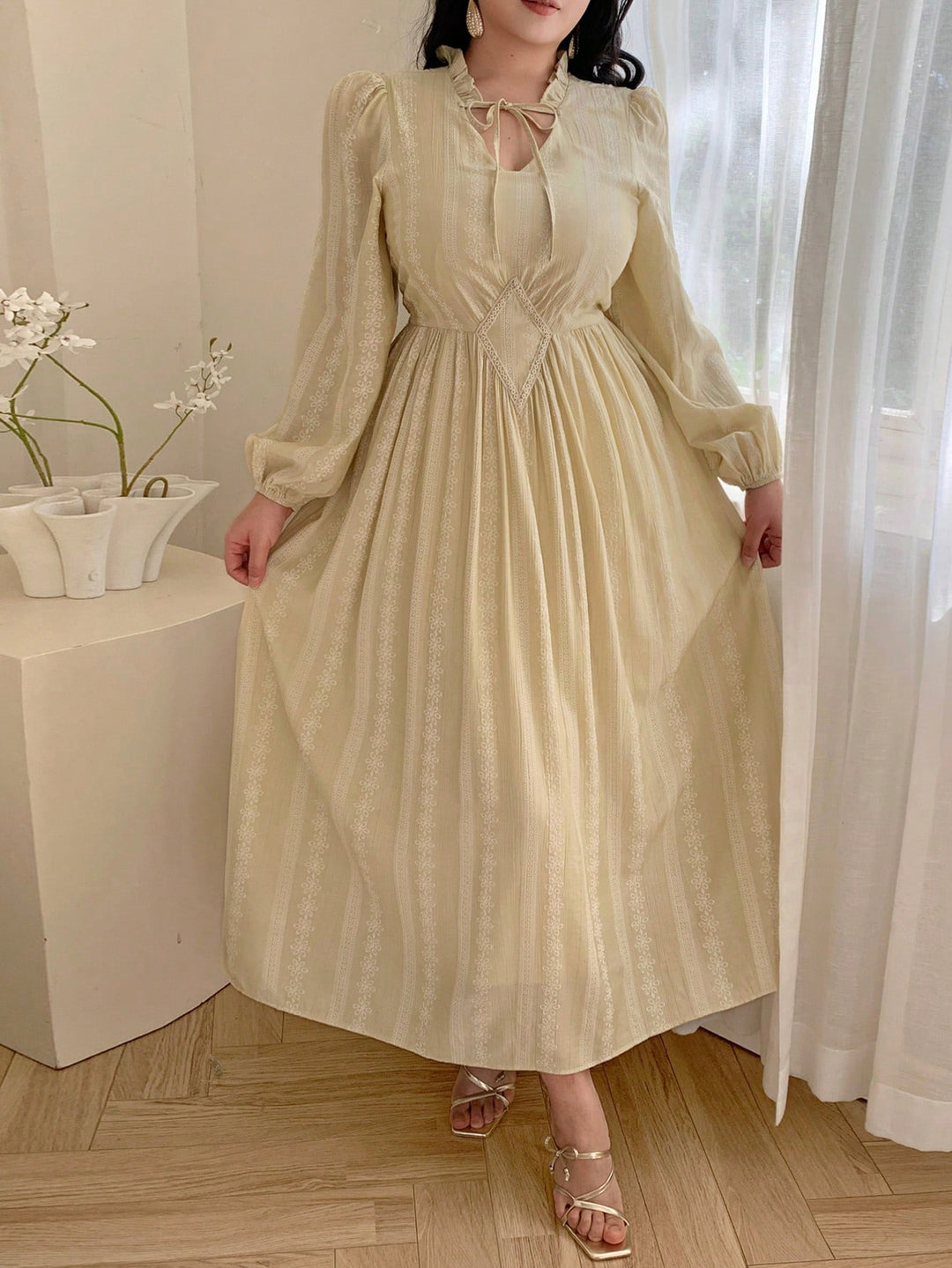 Rochie maxi SHEIN, bej