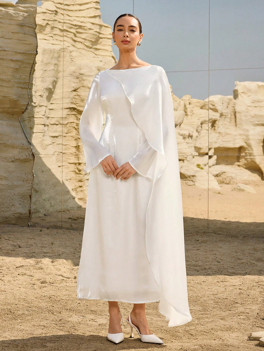 Rochie maxi SHEIN, bej
