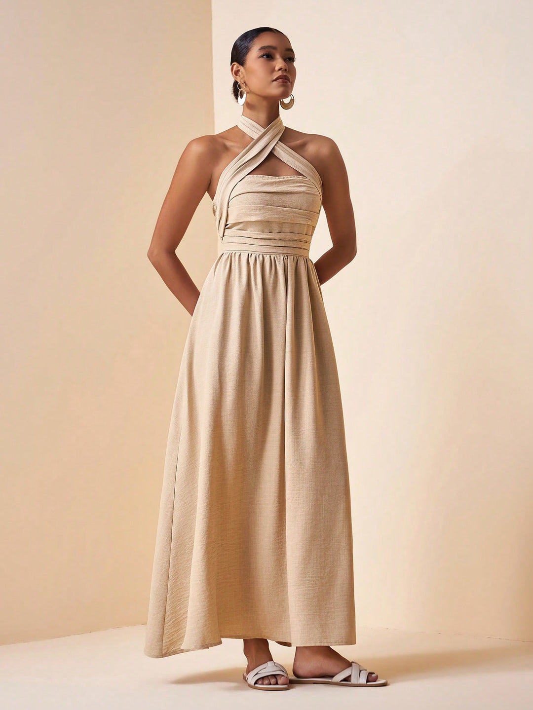 Rochie maxi SHEIN, kaki