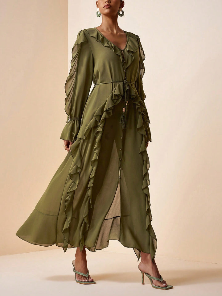 Rochie maxi SHEIN, kaki