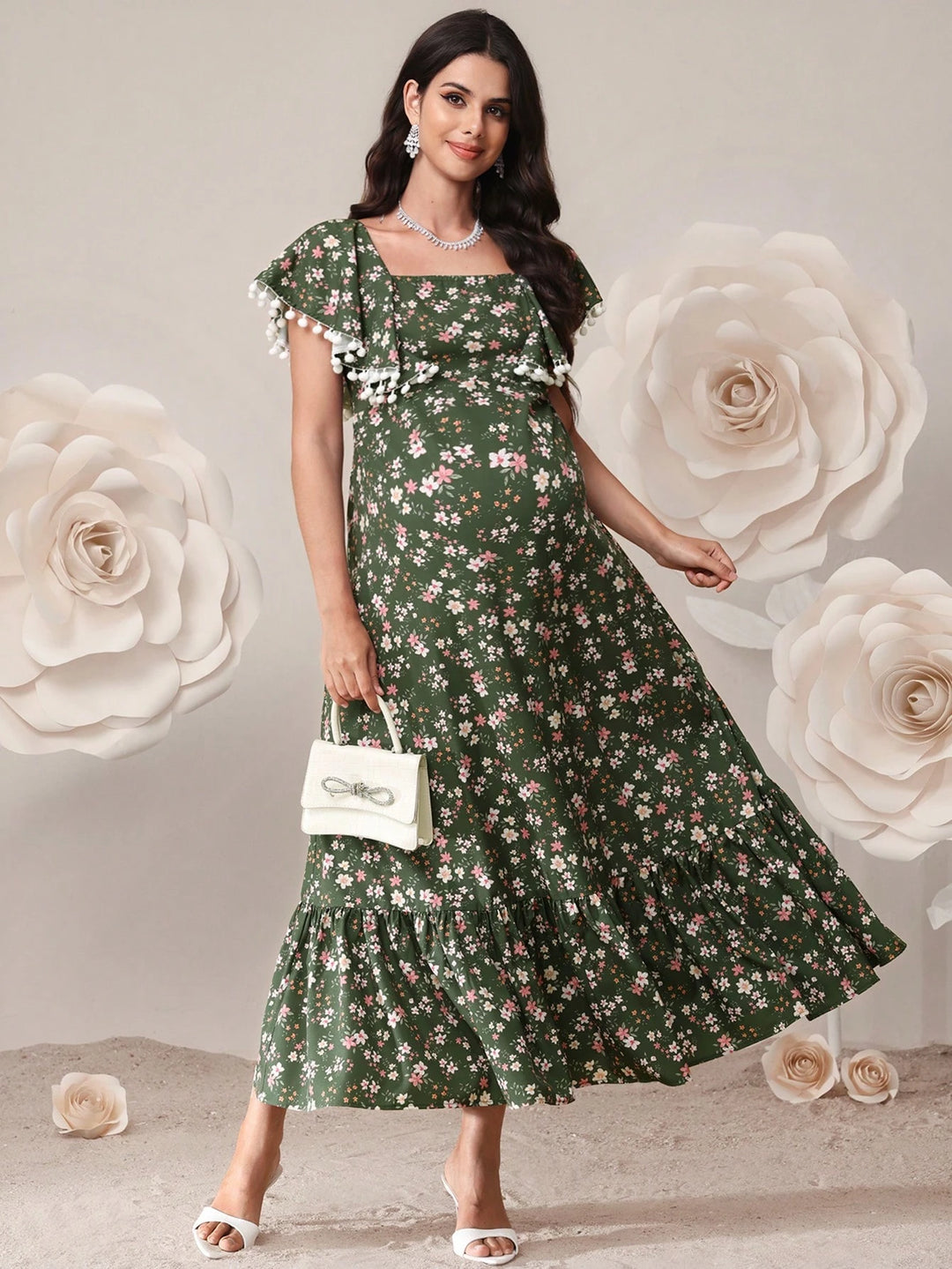 Rochie maxi SHEIN, verde