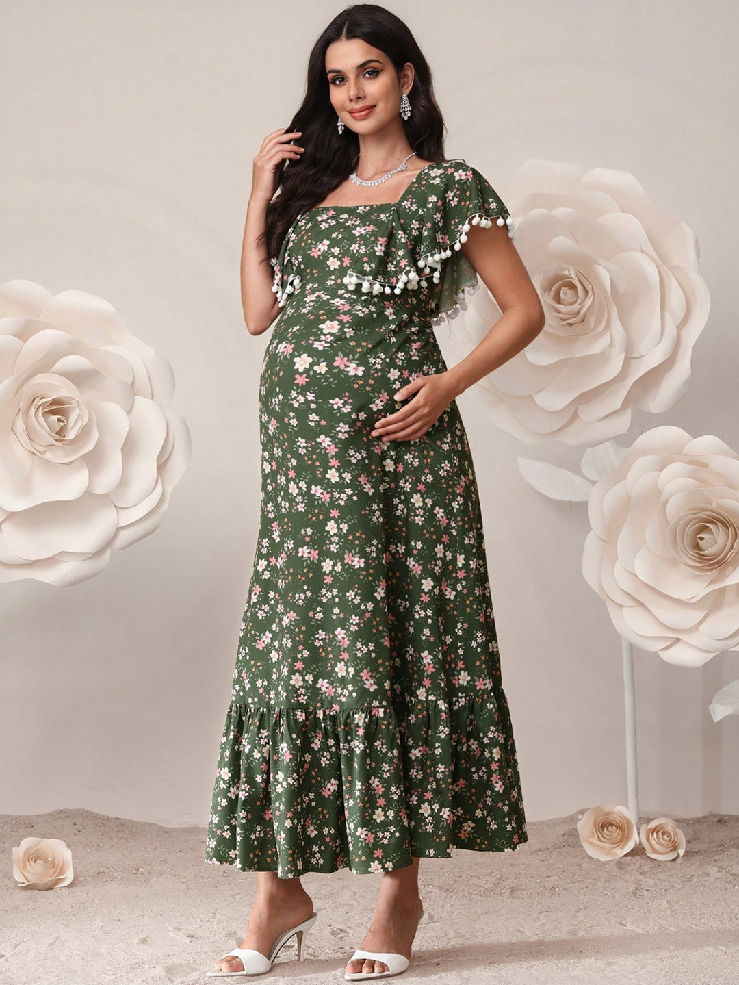 Rochie maxi SHEIN, verde