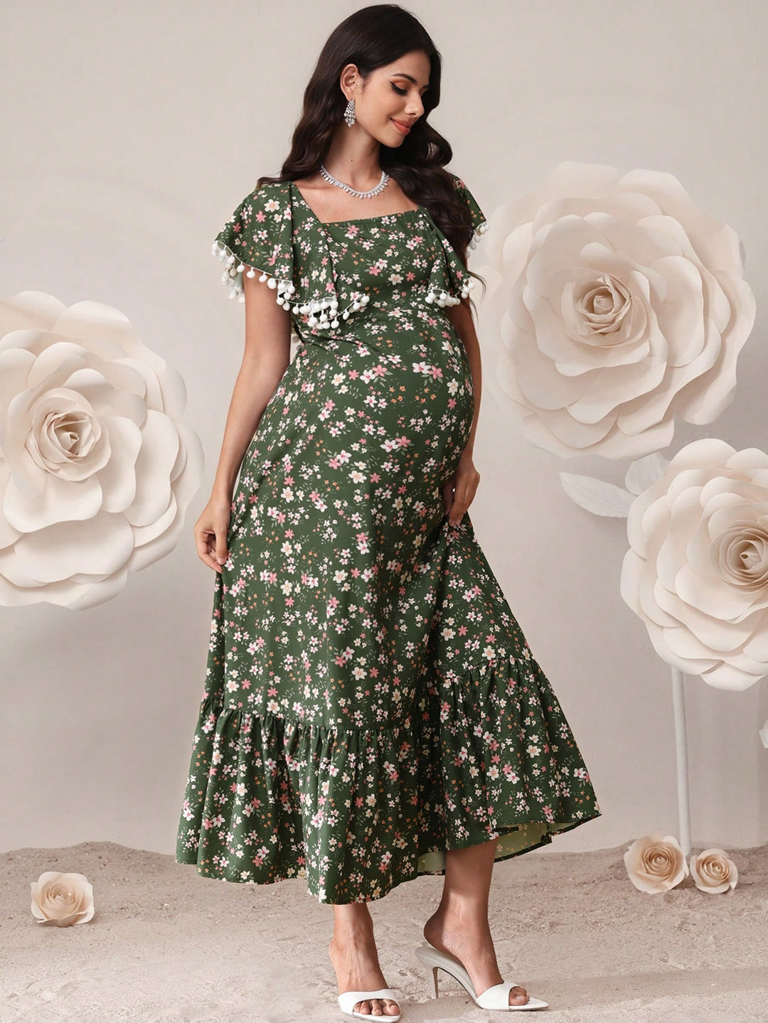 Rochie maxi SHEIN, verde