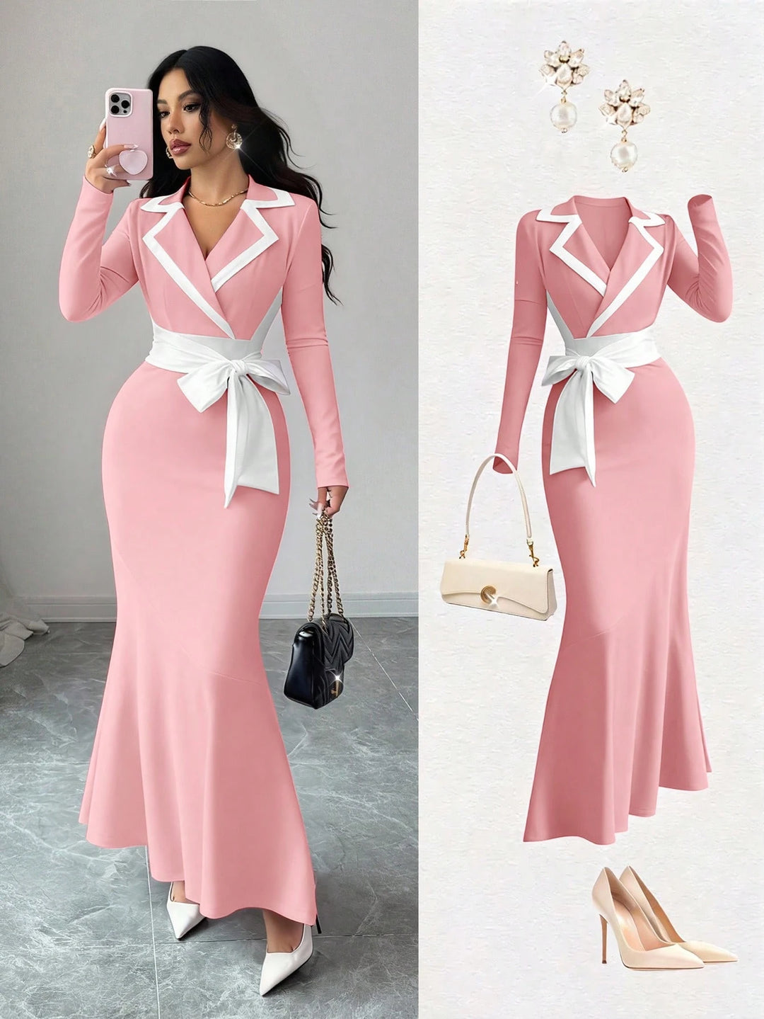 Rochie maxi SHEIN, roz