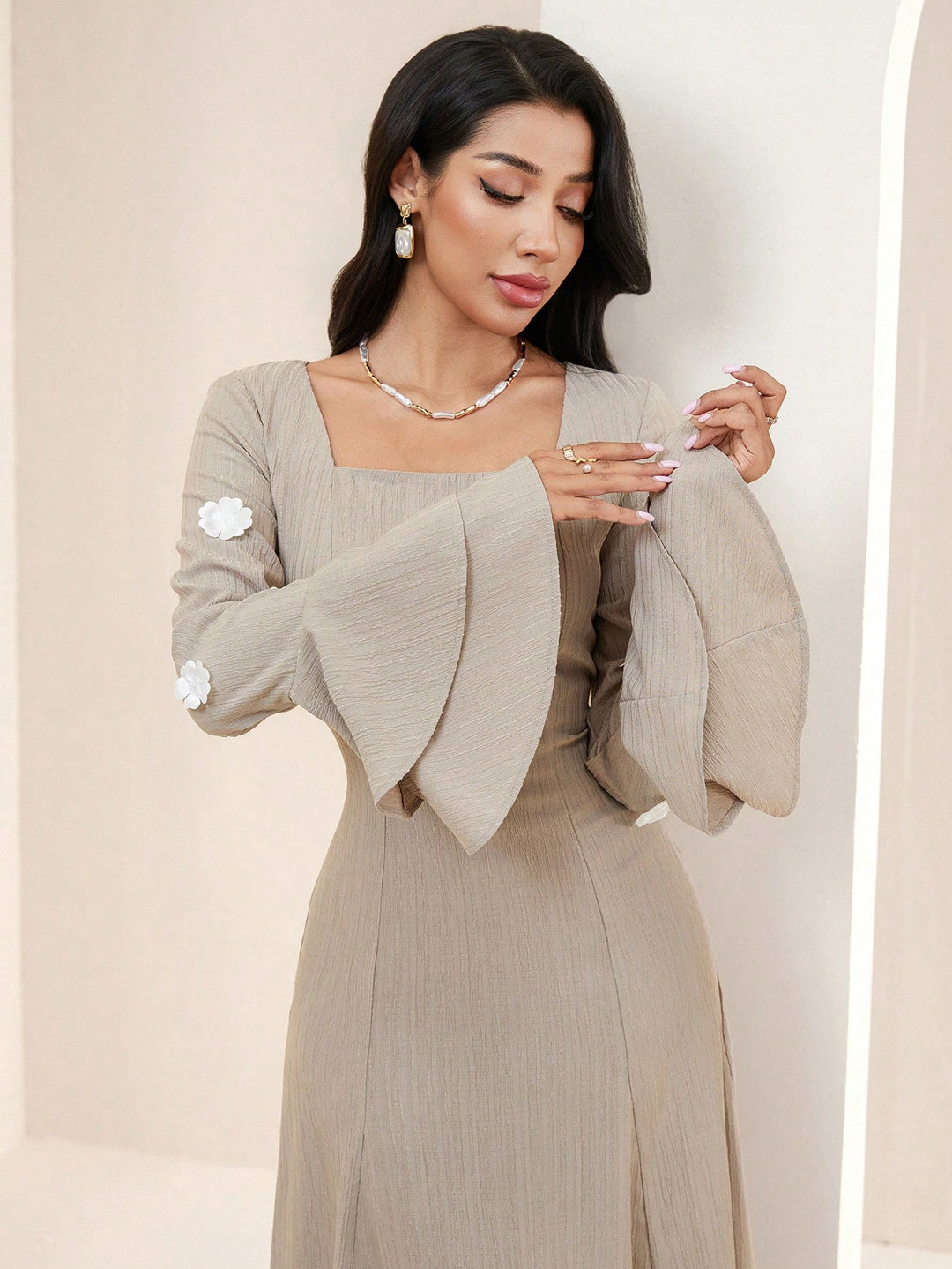Rochie maxi SHEIN, kaki