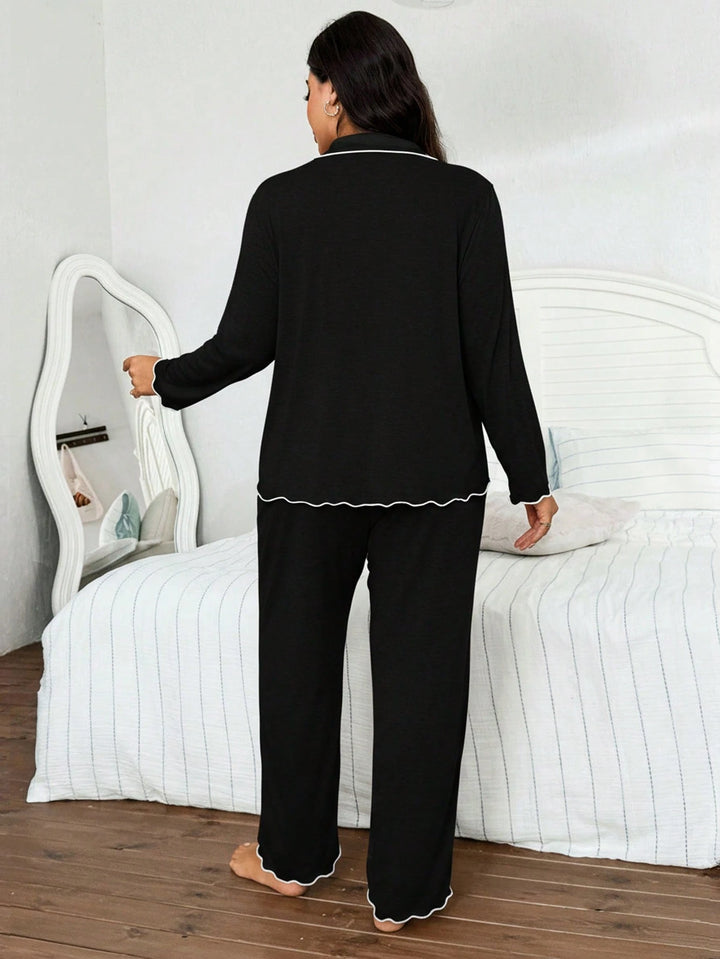 Compleu pijamale SHEIN, negru