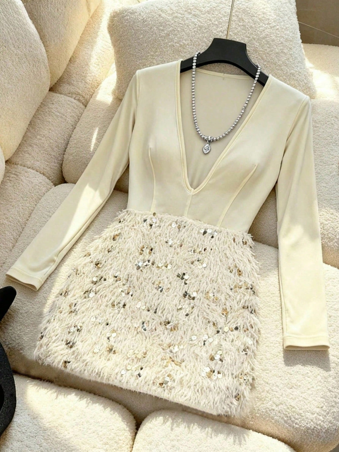Rochie scurtă SHEIN, bej
