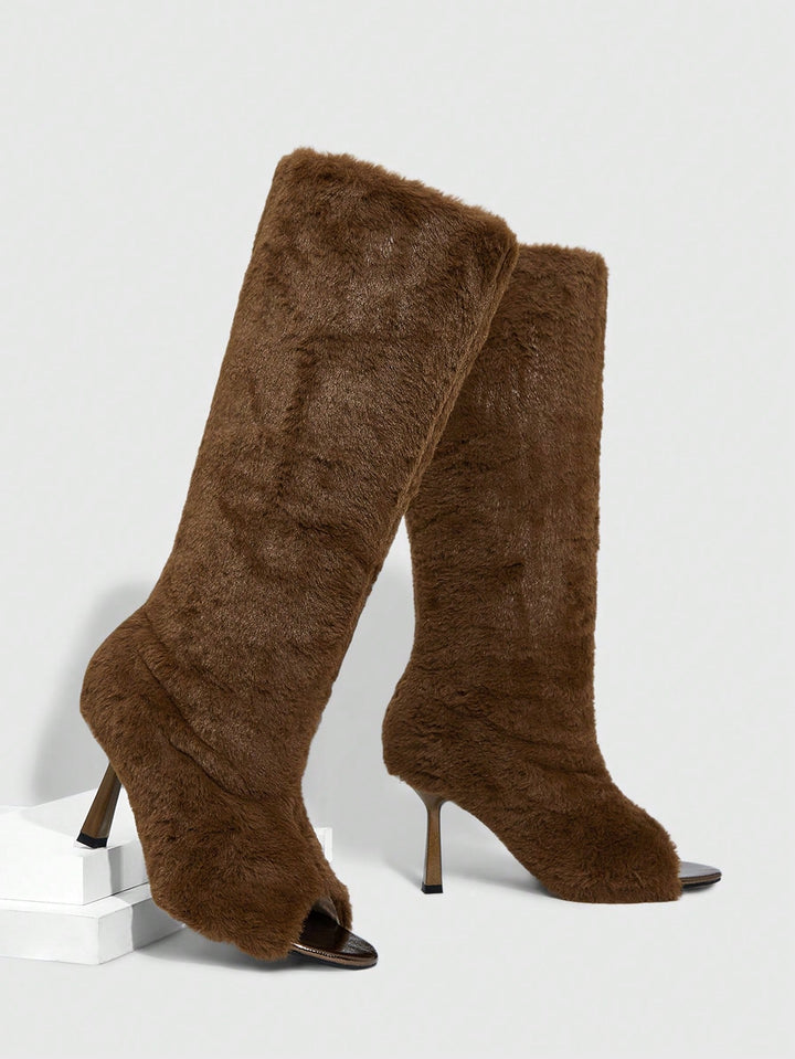 Botine SHEIN, maro