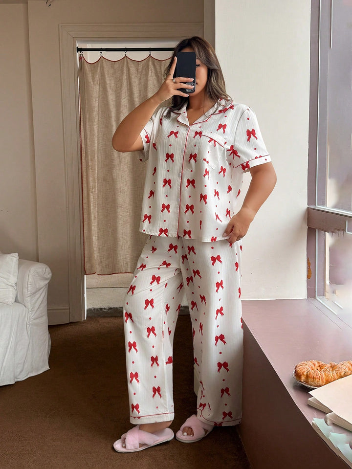 Set pijamale SHEIN, roșu