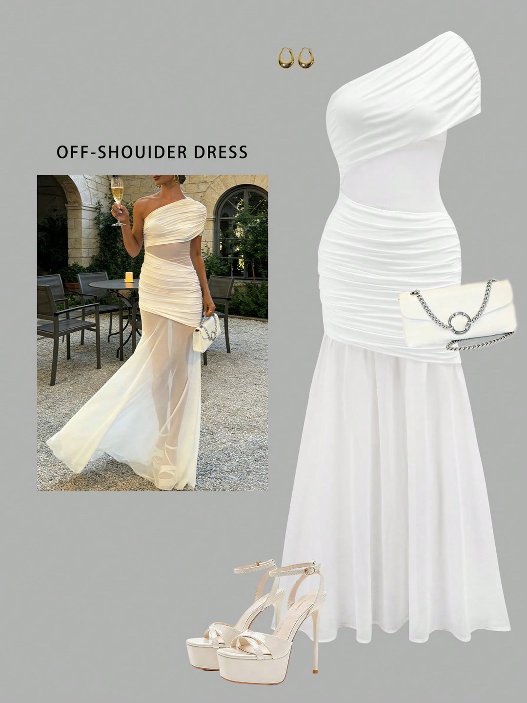 Rochie maxi SHEIN, alb