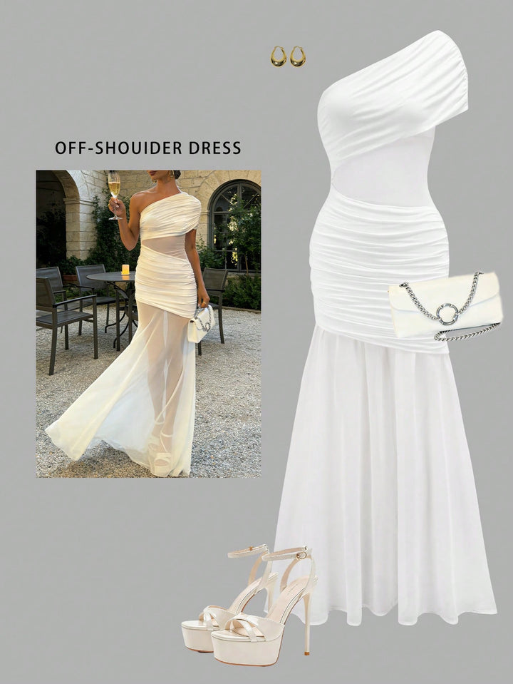 Rochie maxi SHEIN, alb