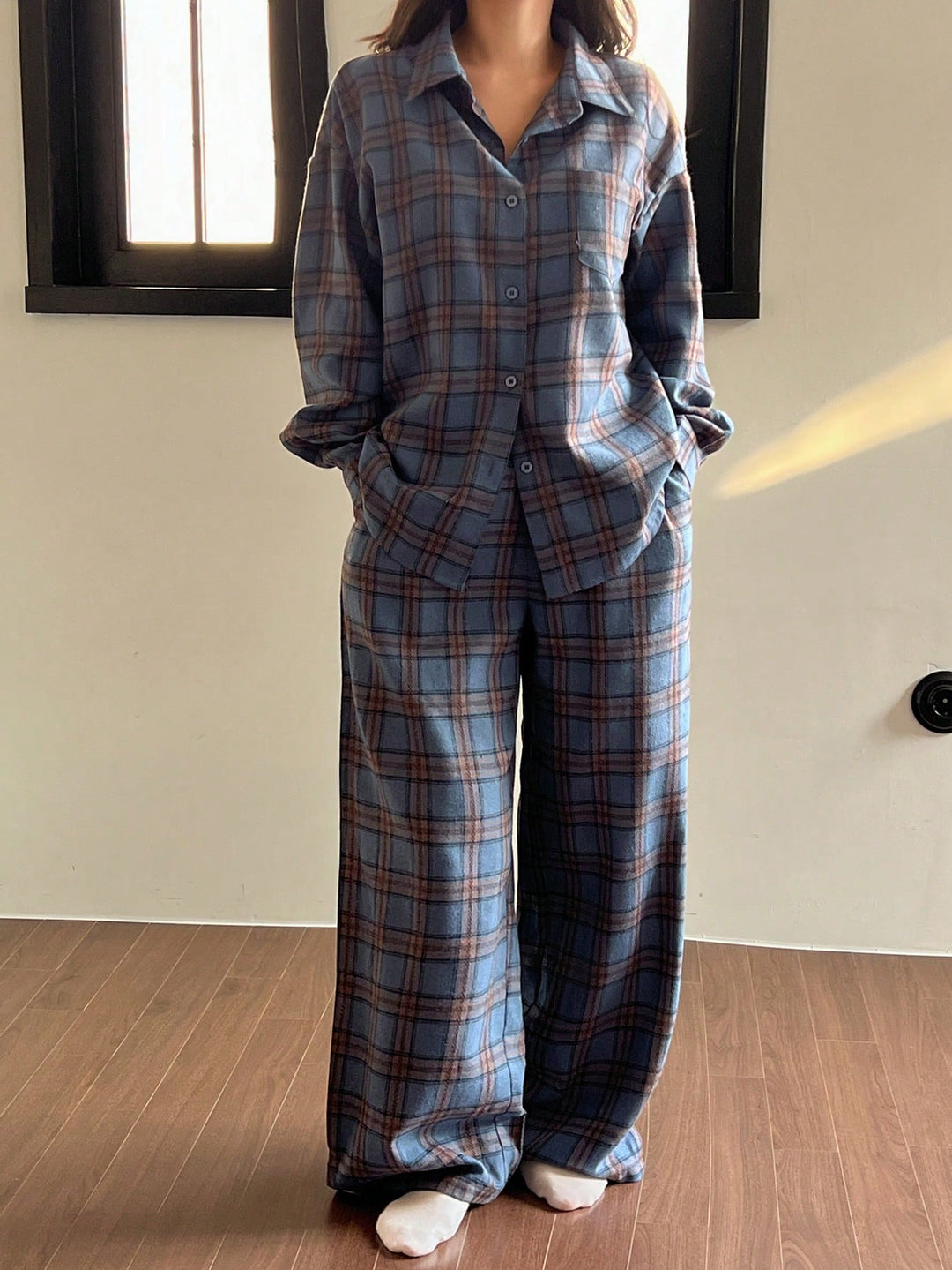 Pijama SHEIN, albastru