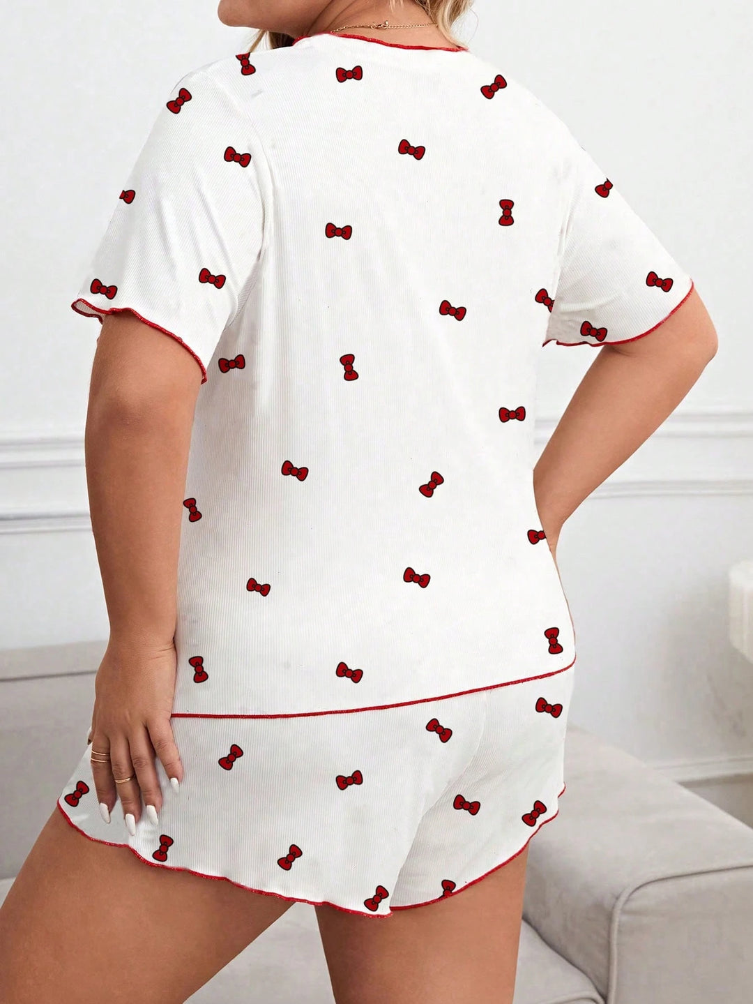 Compleu pijamale SHEIN, alb