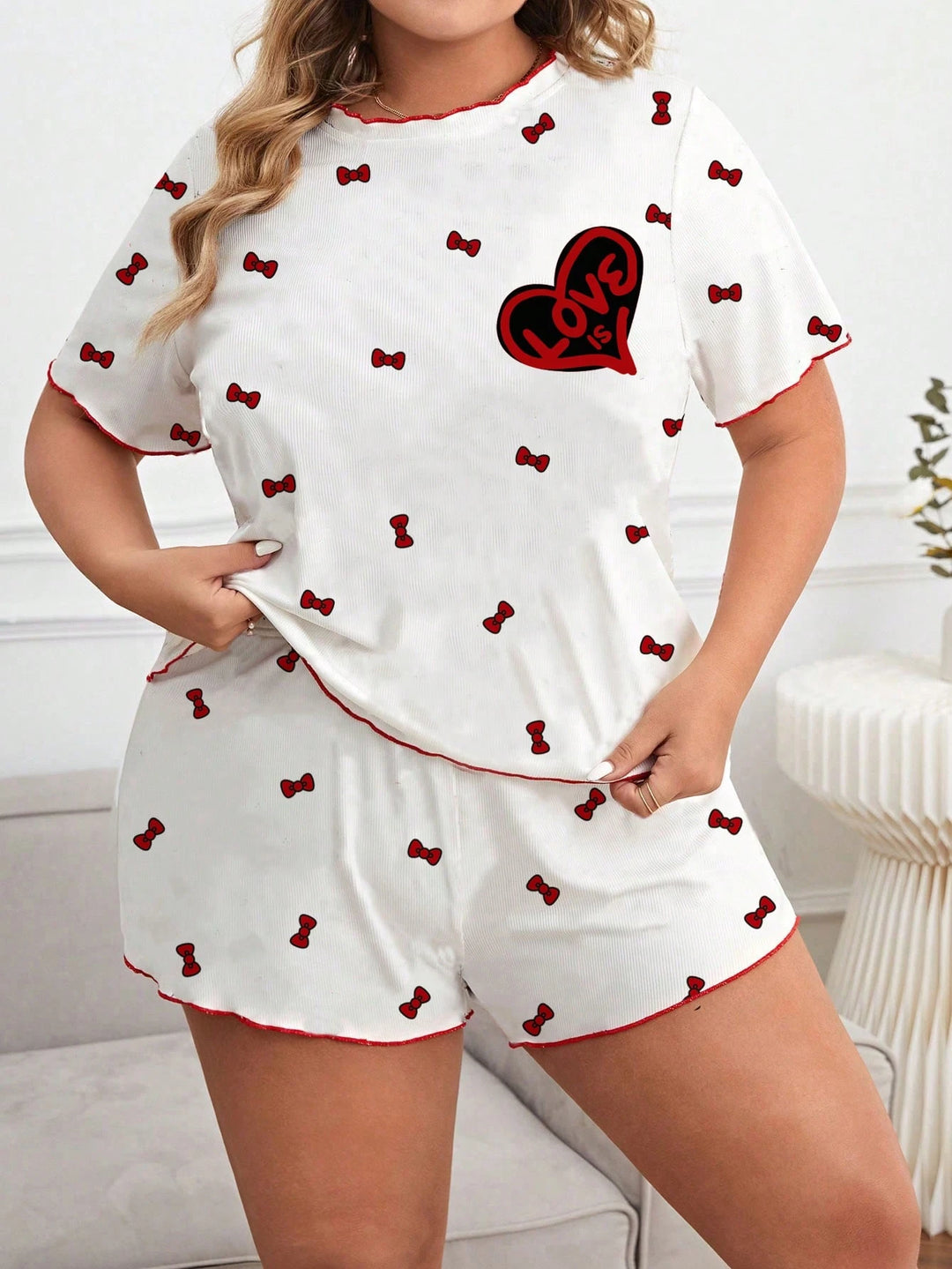 Compleu pijamale SHEIN, alb