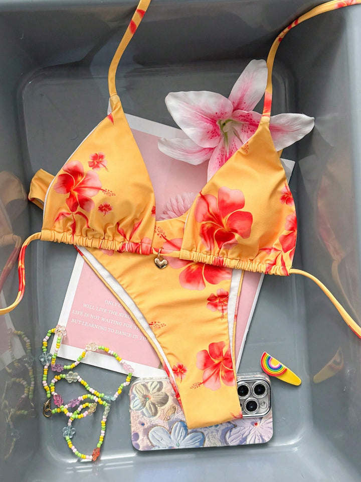 Set bikini SHEIN, portocaliu