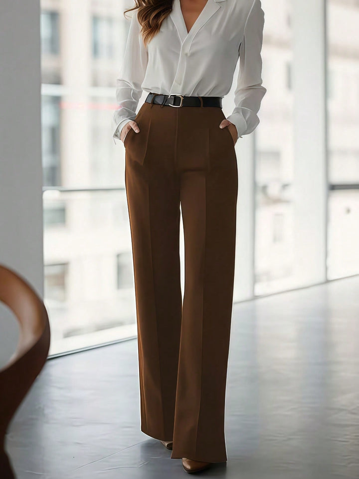 Pantaloni SHEIN, maro