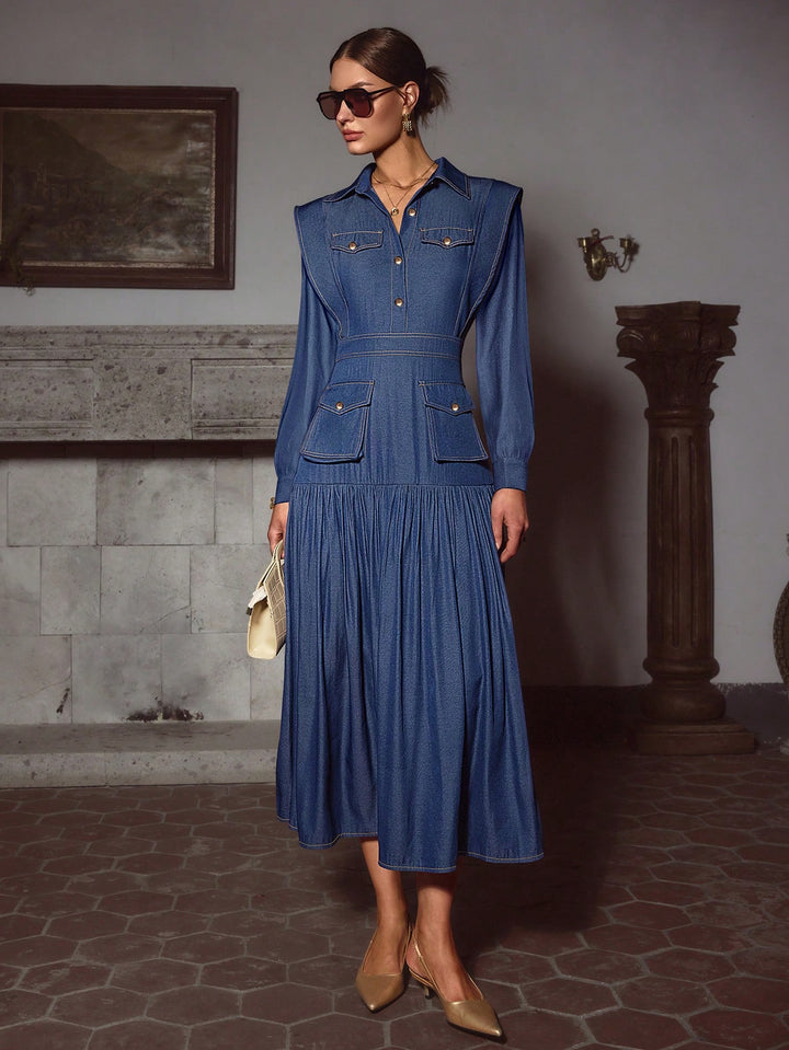 SHEIN maxi ruha, kék