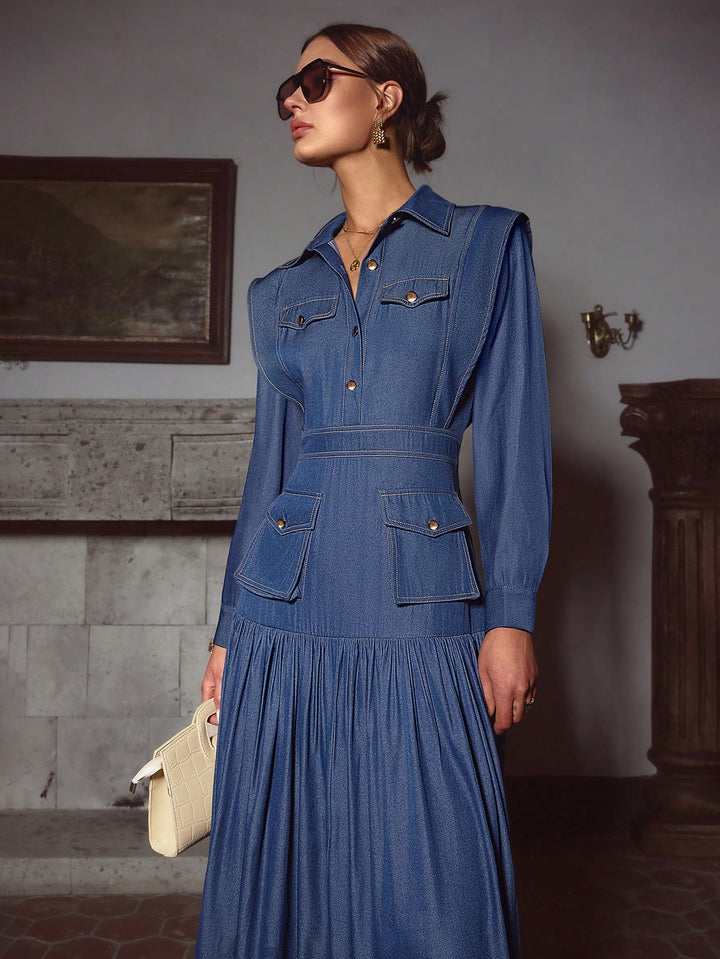 SHEIN maxi ruha, kék