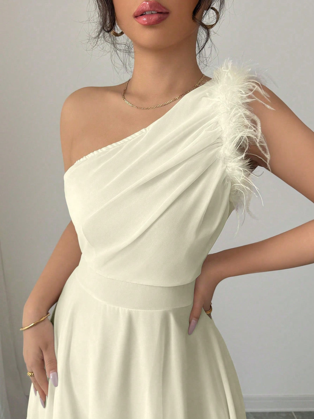 Rochie maxi SHEIN, crem
