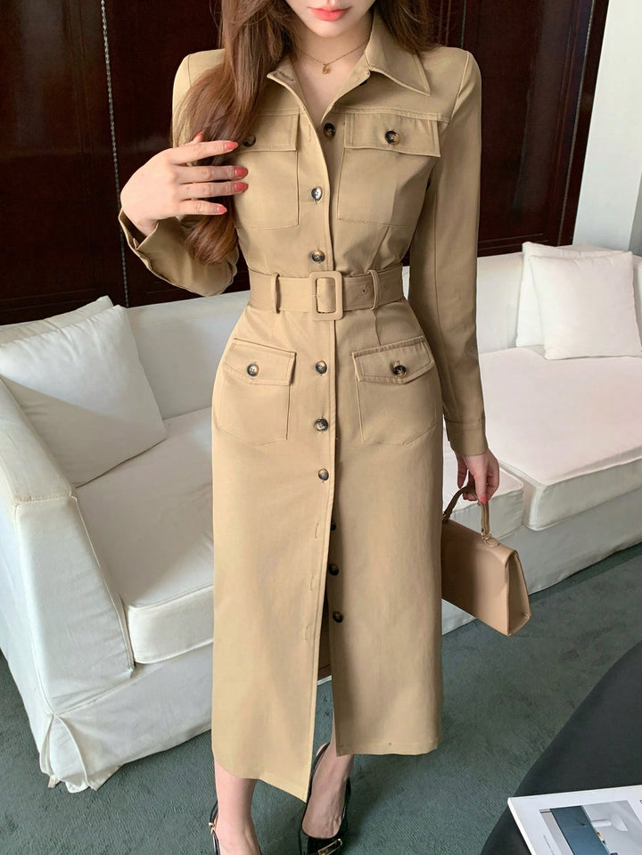 Rochie maxi SHEIN, kaki