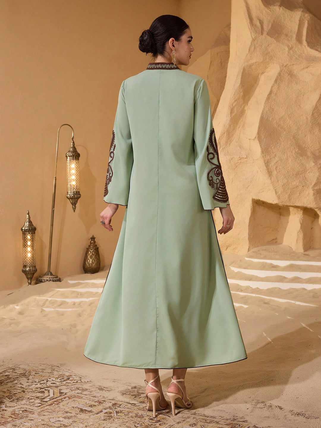 Set caftan și jalabiya SHEIN, verde