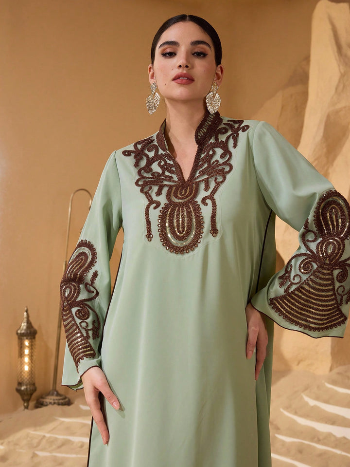 Set caftan și jalabiya SHEIN, verde