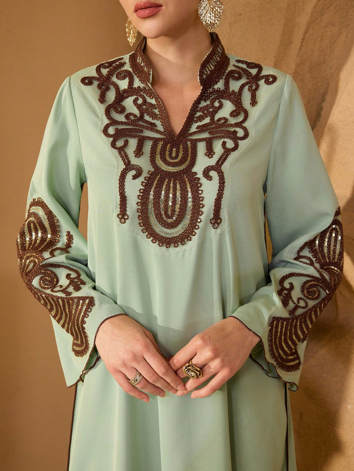Set caftan și jalabiya SHEIN, verde