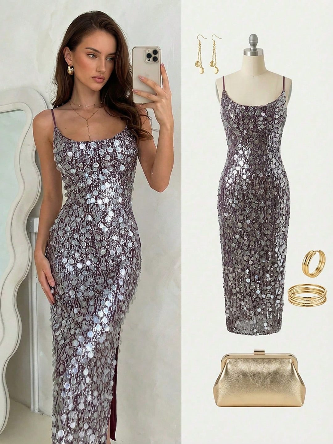 Rochie maxi SHEIN, vișiniu