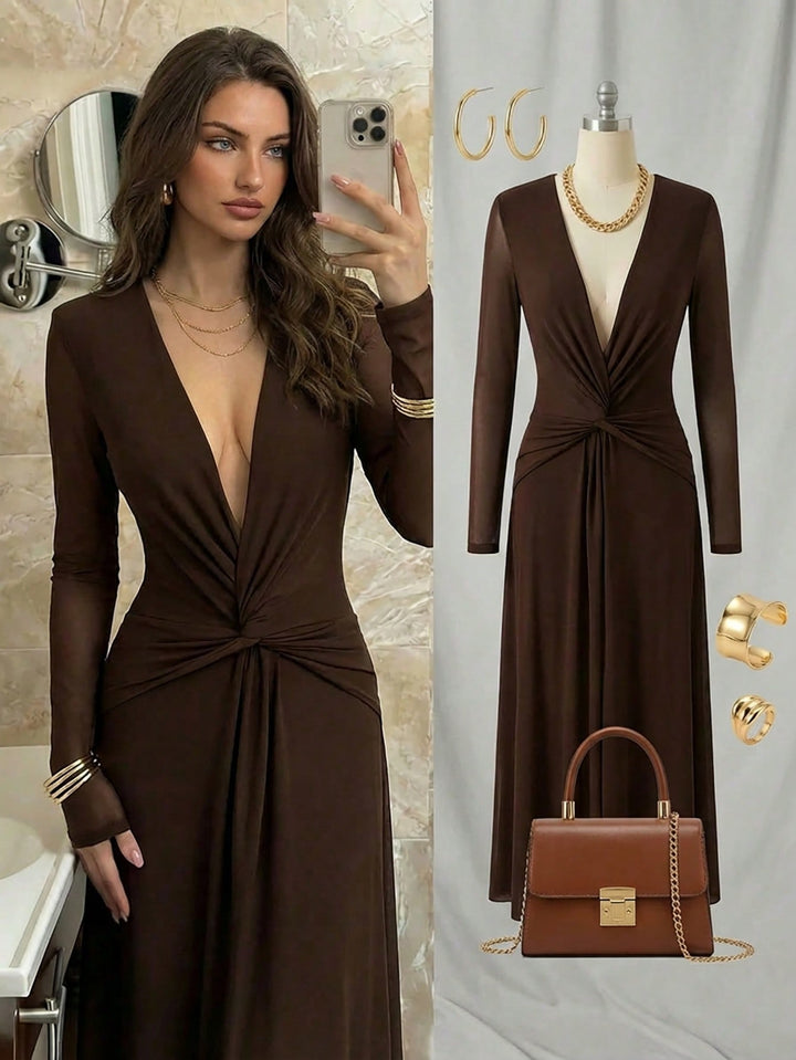 Rochie maxi SHEIN, maro